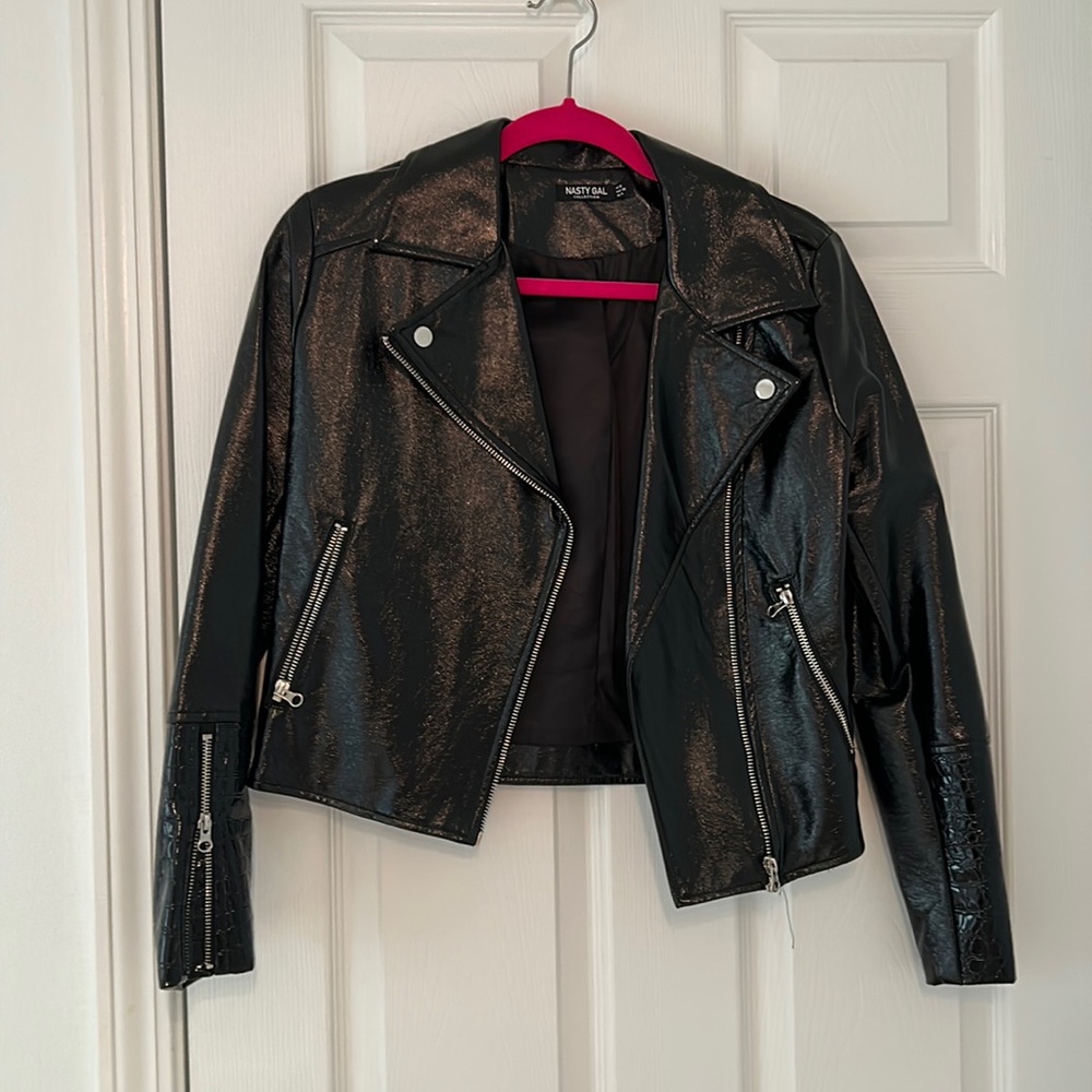 Black faux leather jacket